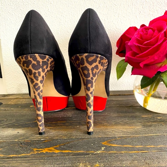 Elle Shoes - ELLE platform leopard print high heels (size 6.5)🌹